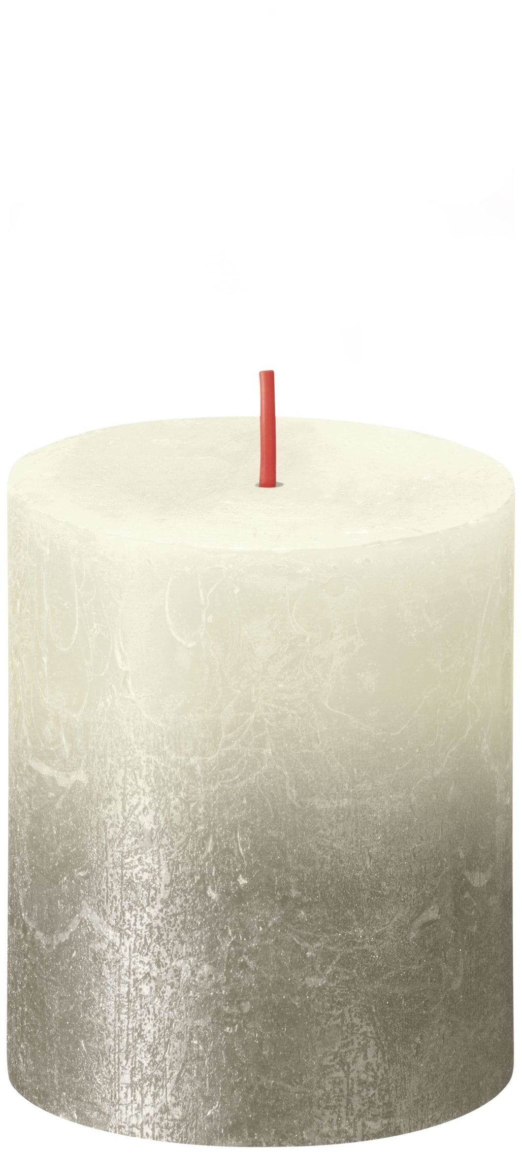 Bolsius Sunset Rustics Small Pillar Candle, Soft Pearl + Champagne - 80/68mm