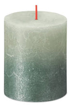 Load image into Gallery viewer, Bolsius Special Rustics Small Pillar Candle, Foggy Green + Oxide Blue - 80/68mm
