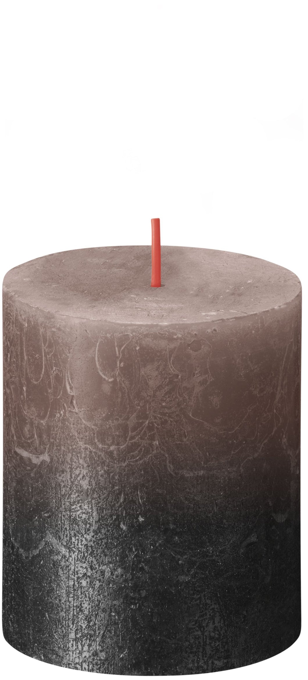 Bolsius Sunset Rustics Small Pillar Candle, Creamy Caramel + Anthracite - 80/68mm