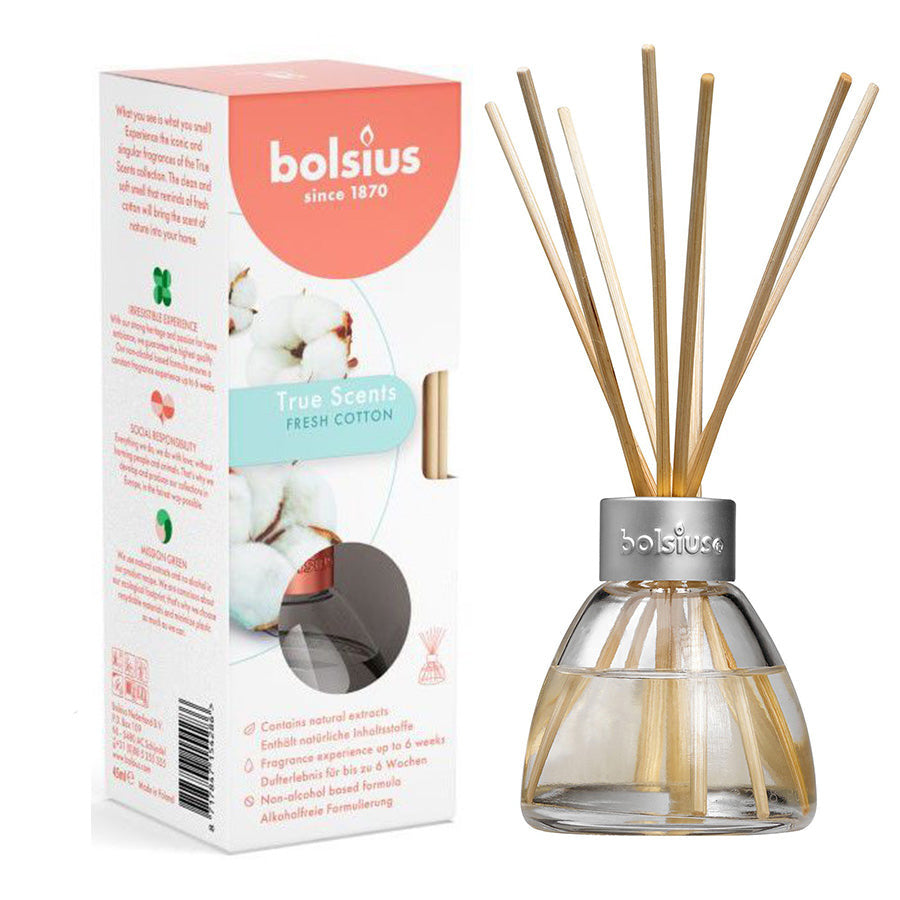 Bolsius True Scents Fresh Cotton Fragrance Diffuser, 45ml