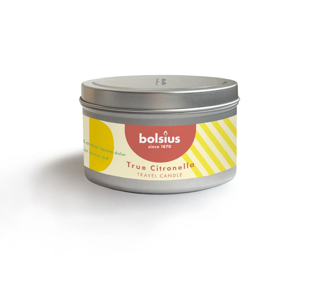 Bolsius True Citronella Travel Candle in Metal Box