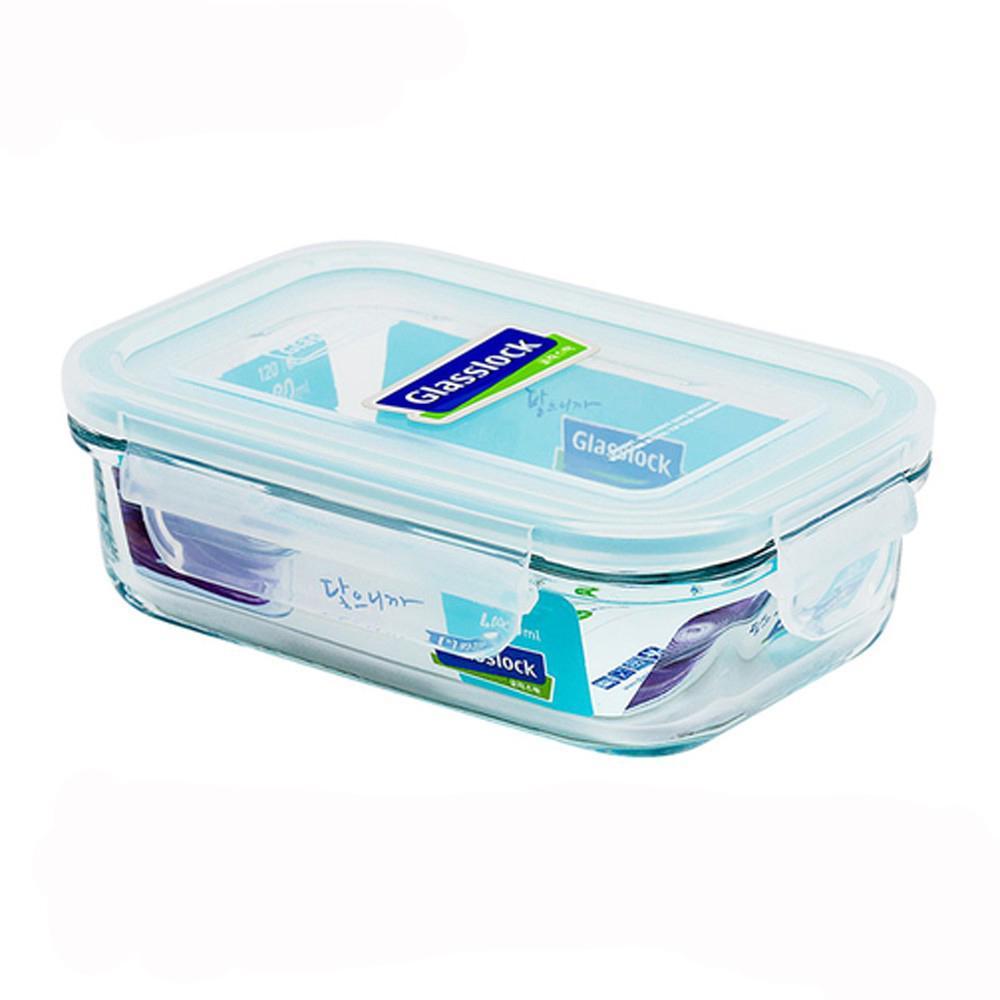 Glass Lock Airtight Rectangular Glass Food Container - 430ml