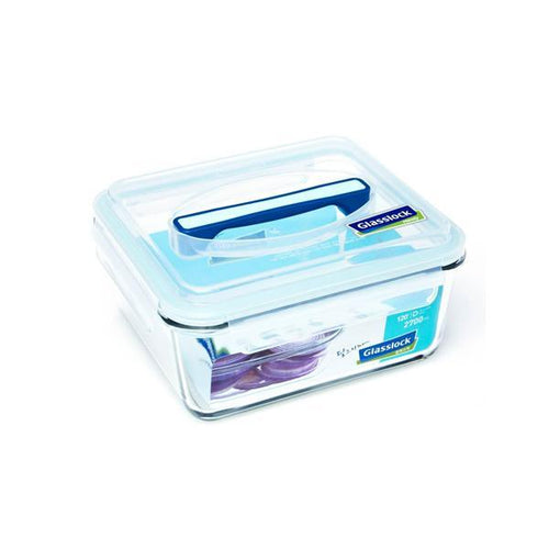 Glass Lock Airtight Rectangular Glass Food Container - 2700ml