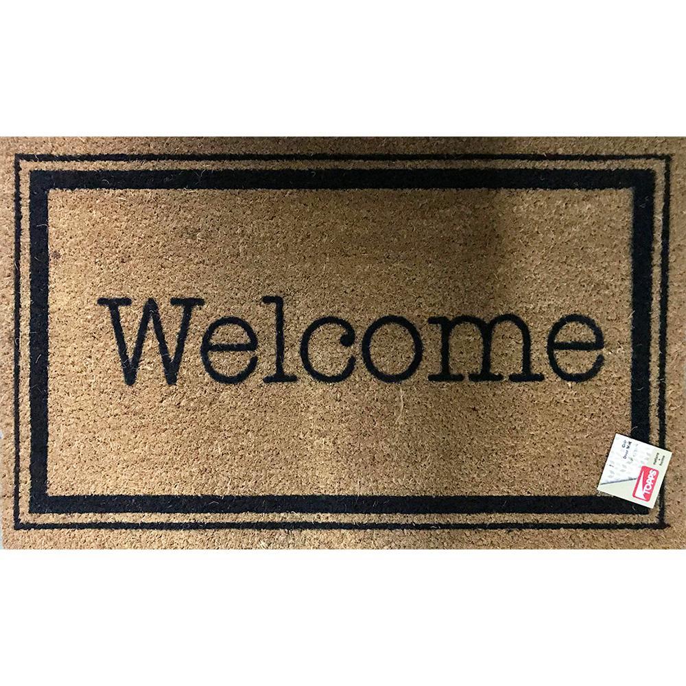 Topps Welcome Door Mat with Border - 45 x 75cm