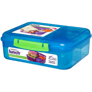 Sistema Bento Lunch Food Container with Yogurt Cup, 1.65 Liters - Available in Several Colors