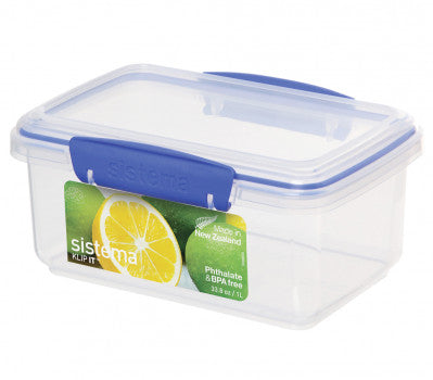 Sistema Rectangular Accent Food Container, 1L - Available in Several Color