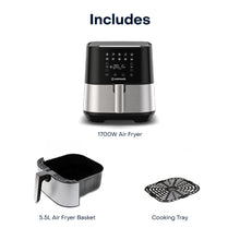 Load image into Gallery viewer, Nutricook Air Fryer 2, Digital Control Panel Display, 10 Preset Programs with built-in Preheat function, Brush Stainless Steel/Black - 5.5 Liters, 1700 Watts
