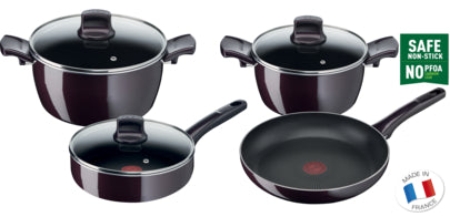 Tefal G6 Resist Intense Cookware Set with Glass Lids - 7 Pieces