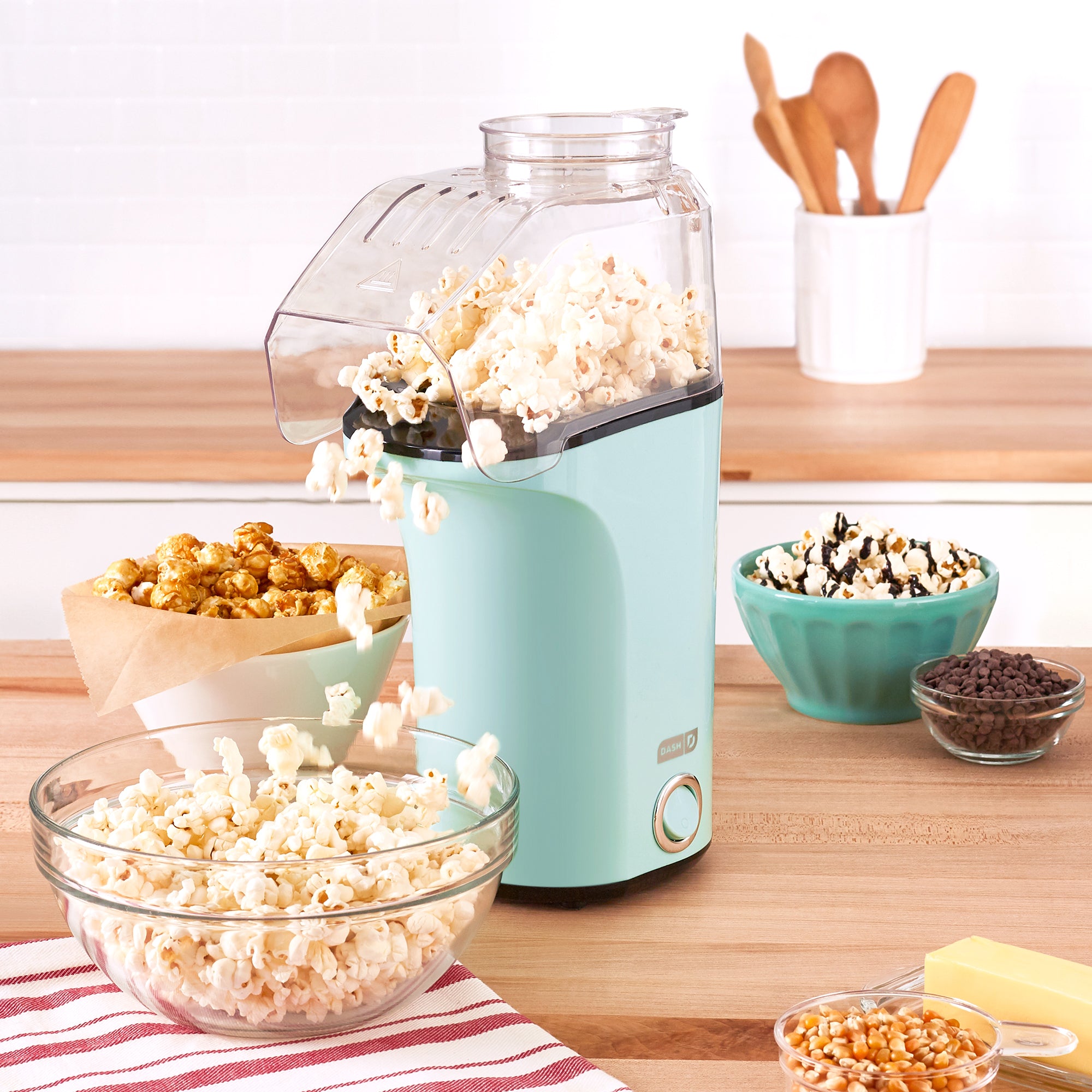 DASH Hot Air Popcorn Popper Maker with Measuring Cup to Portion Popping  Corn Kernels + Melt Butter, 16 Cups - Dream Blue - Yahoo Shopping