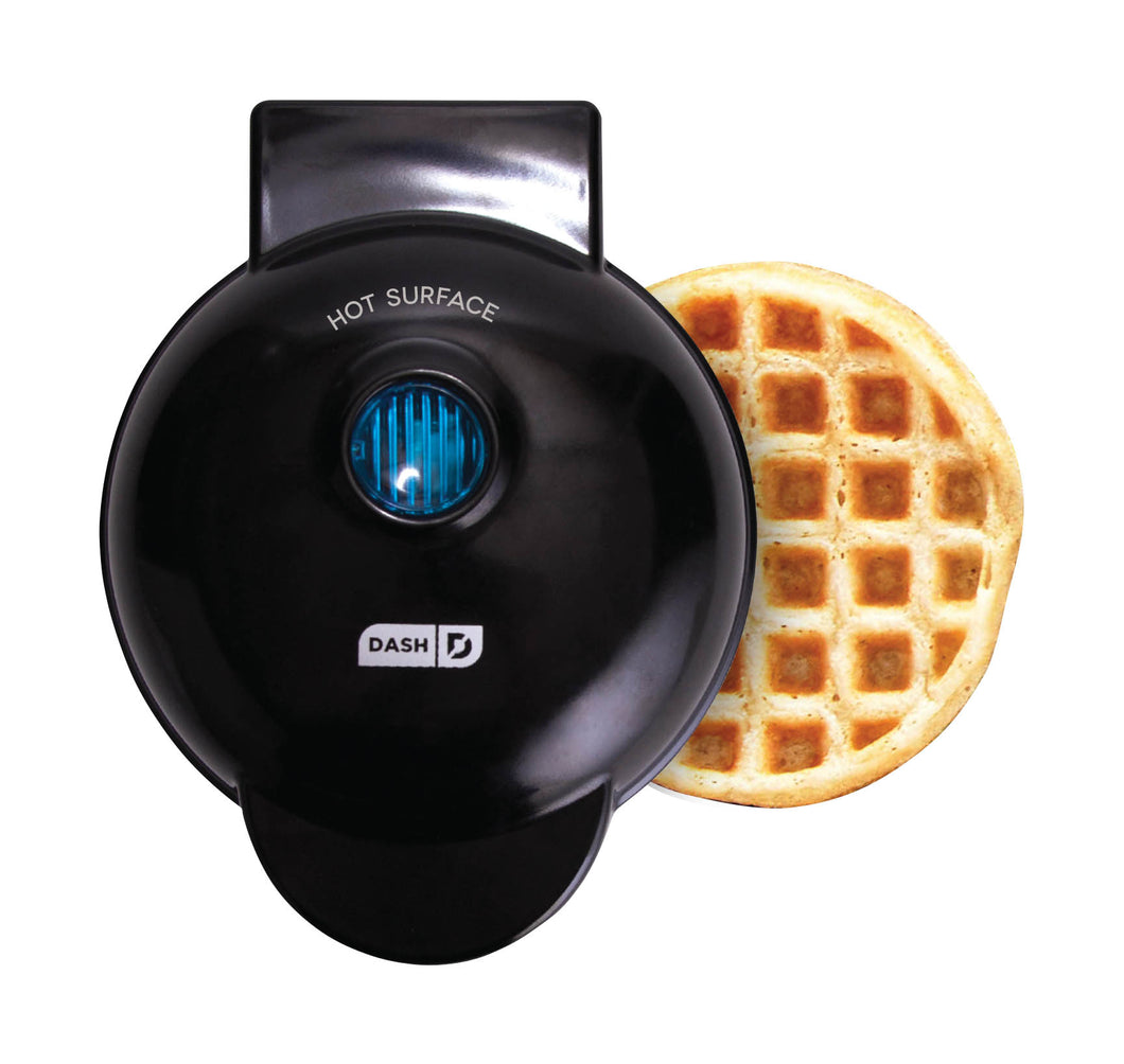 Dash Mini Waffle Maker Machine for Individuals, Paninis, Hash Browns, & Other On the Go Breakfast, Lunch, or Snacks with Easy to Clean, Non-Stick Sides, 4 Inch, Black