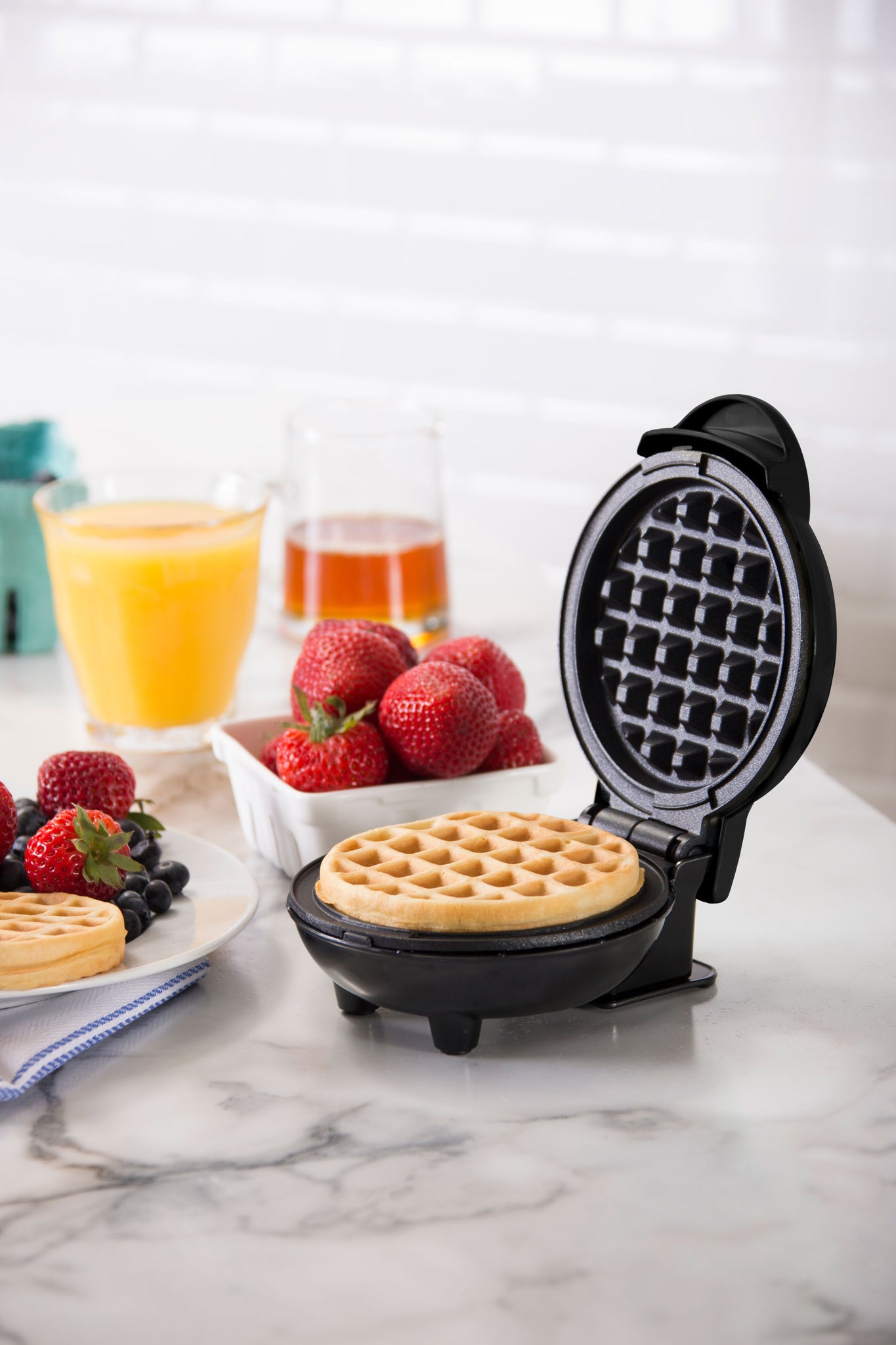 mini double waffle maker 4 non-stick surfaces families, kids, and  individuals