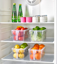 Load image into Gallery viewer, Plastic Forte 2-Compartment Fridge Organizer &amp; Drawer with Handle - Transparent

