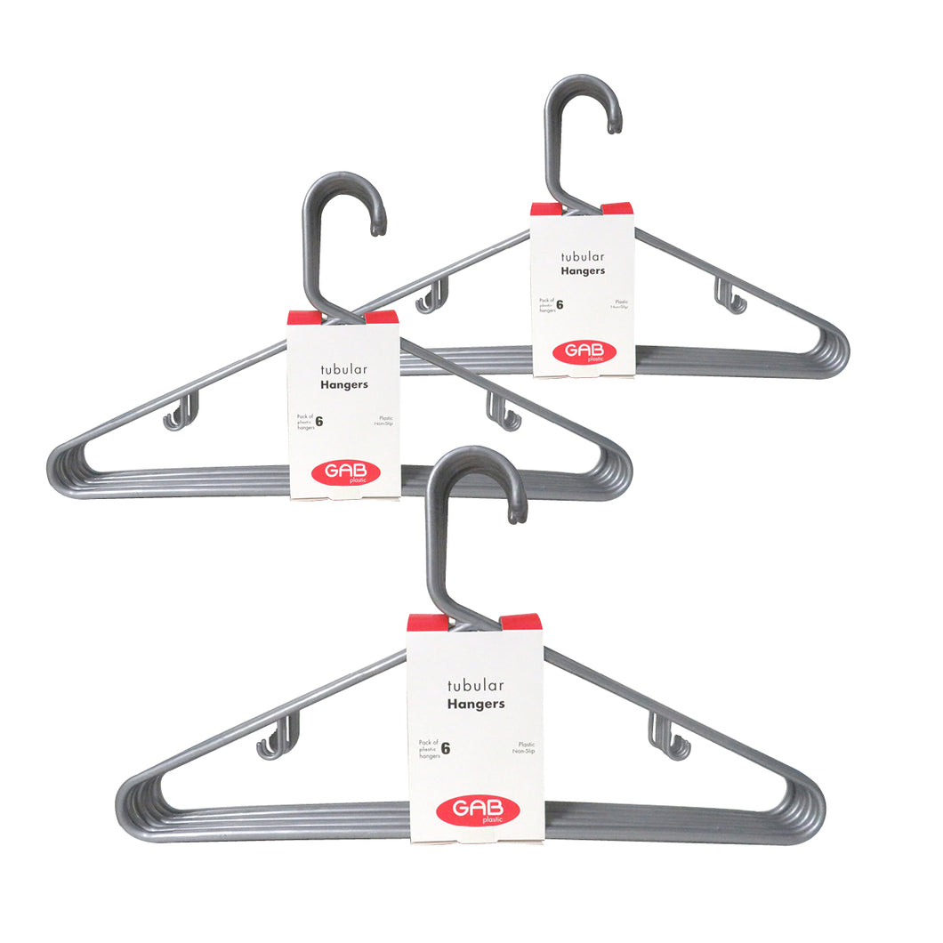 Gab Plastic Set of 18 Adult Hangers - Grey