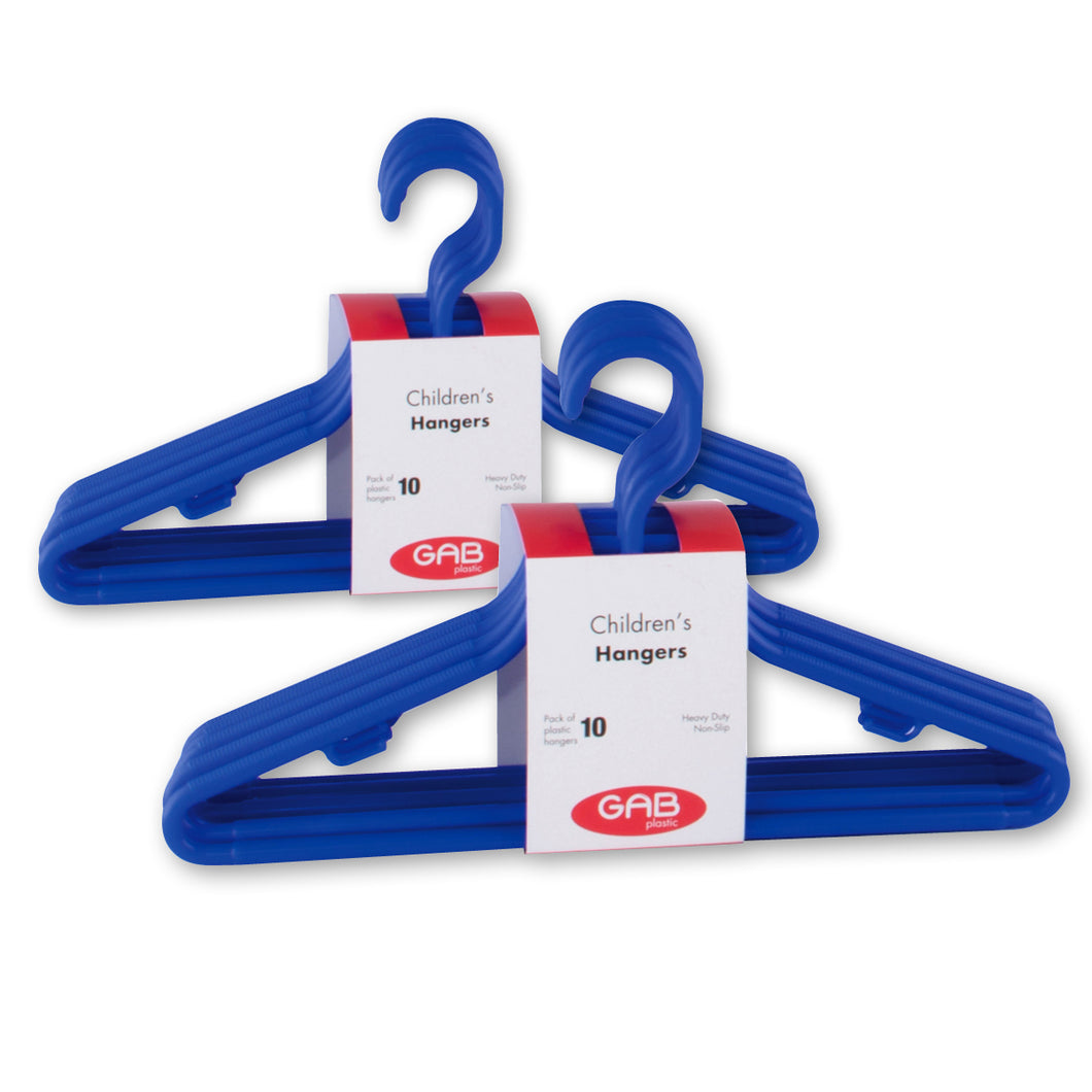 Gab Plastic Set of 20 Children Hangers - Blue