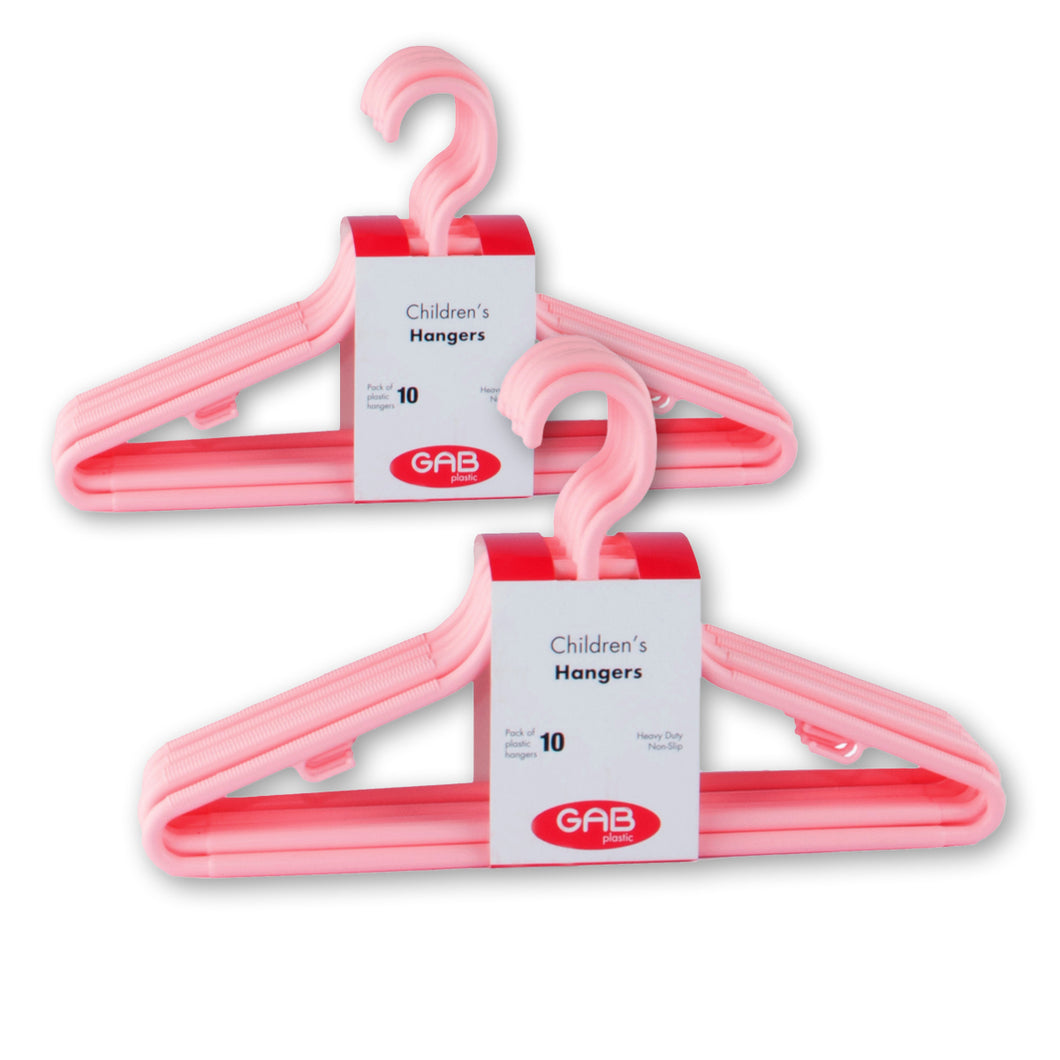 Gab Plastic Set of 20 Children Hangers - Pink