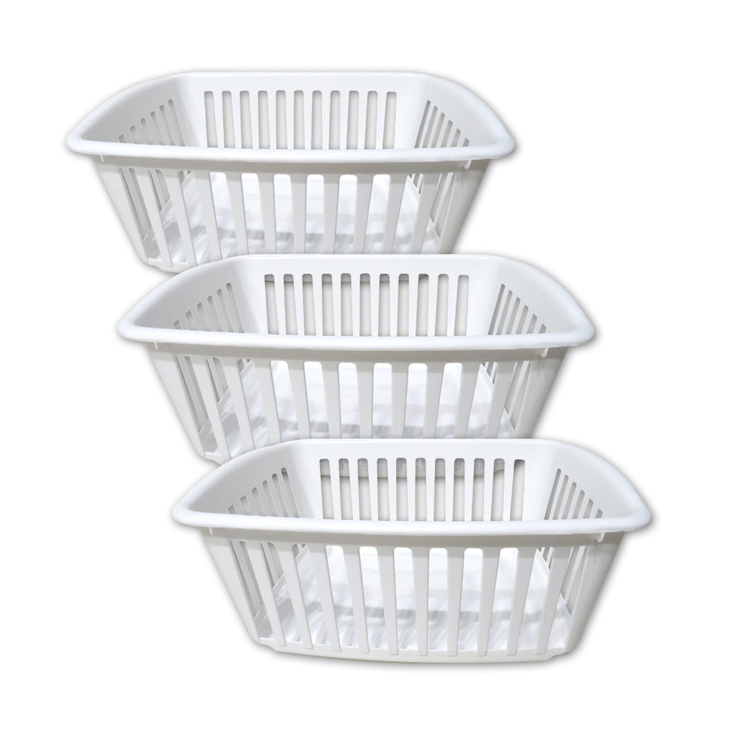 Gab Plastic Set of 3 Baskets, 38cm - White