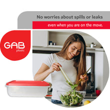 Load image into Gallery viewer, Gab Plastic Rectangular Food Containers Microwave Safe - 1.1 Liters,  Available in several colors
