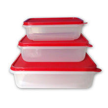 Load image into Gallery viewer, Gab Plastic Set of 3 Rectangular Food Containers Microwave Safe - Available in several colors
