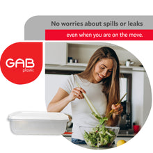 Load image into Gallery viewer, Gab Plastic Rectangular Food Containers Microwave Safe - 1.8 Liters,  Available in several colors
