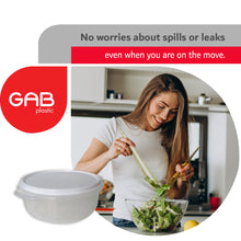 Load image into Gallery viewer, Gab Plastic Round Food Container Microwave Safe - 850ml
