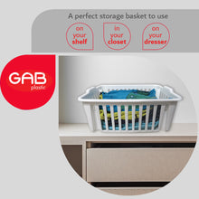 Load image into Gallery viewer, Gab Plastic Set of 3 Stackable Baskets, 39cm - White
