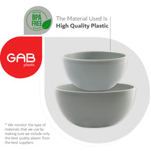 Load image into Gallery viewer, Gab Plastic Set of 2 Bowls, 19cm &amp; 26cm - Silver
