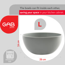 Load image into Gallery viewer, Gab Plastic Set of 2 Bowls, 19cm &amp; 26cm - Silver
