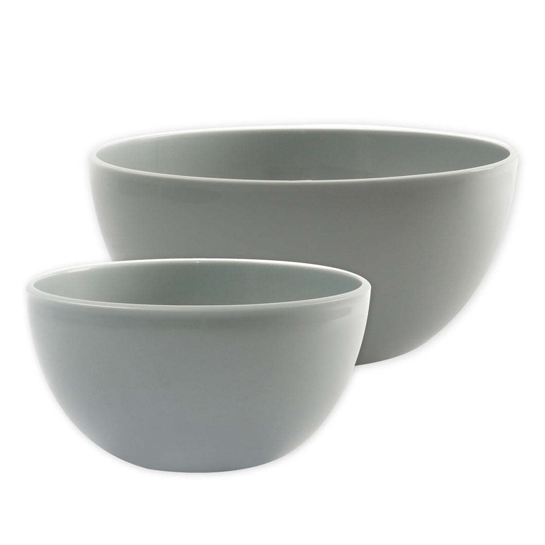 Gab Plastic Set of 2 Bowls, 19cm & 26cm - Silver