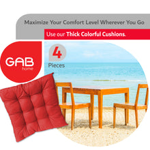 Load image into Gallery viewer, Gab Home Set of 4 Square Cushions - Red
