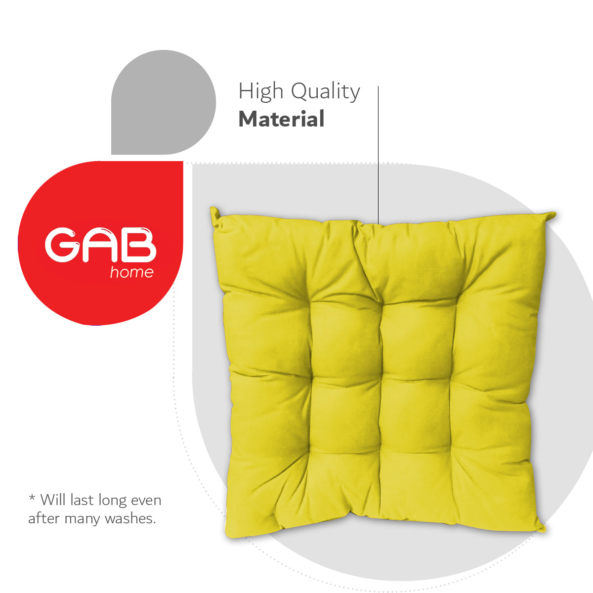 Gab Home Set of 4 Square Cushions Yellow