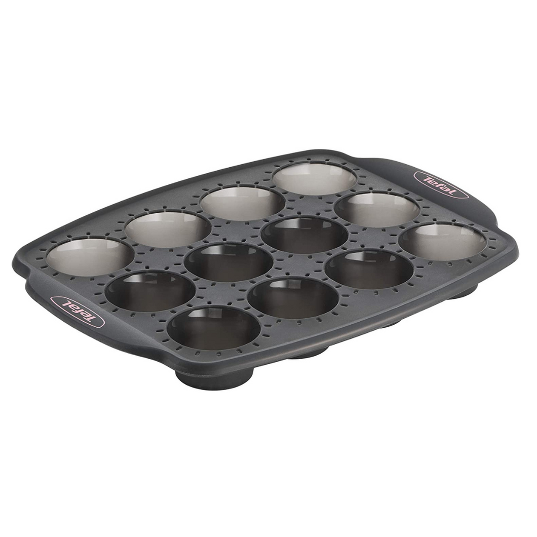 Tefal Crispybake Silicone Mini Muffins Pan, 12 Pieces, 29 x 21cm