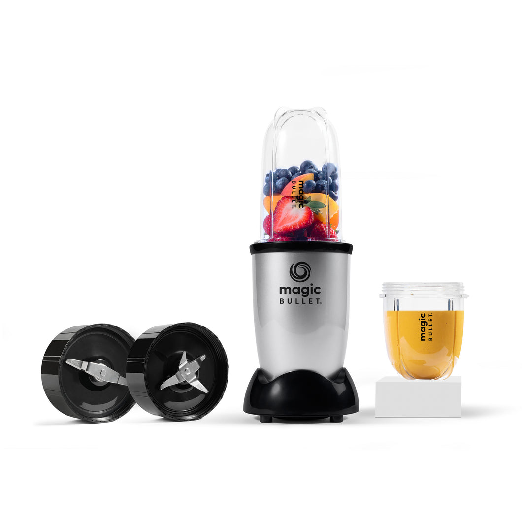 Magic Bullet Multi-Function High-Speed Blender, Mixer System with Nutrient Extractor, Smoothie Maker, Silver - 4 Piece Accessories, 400 Watts