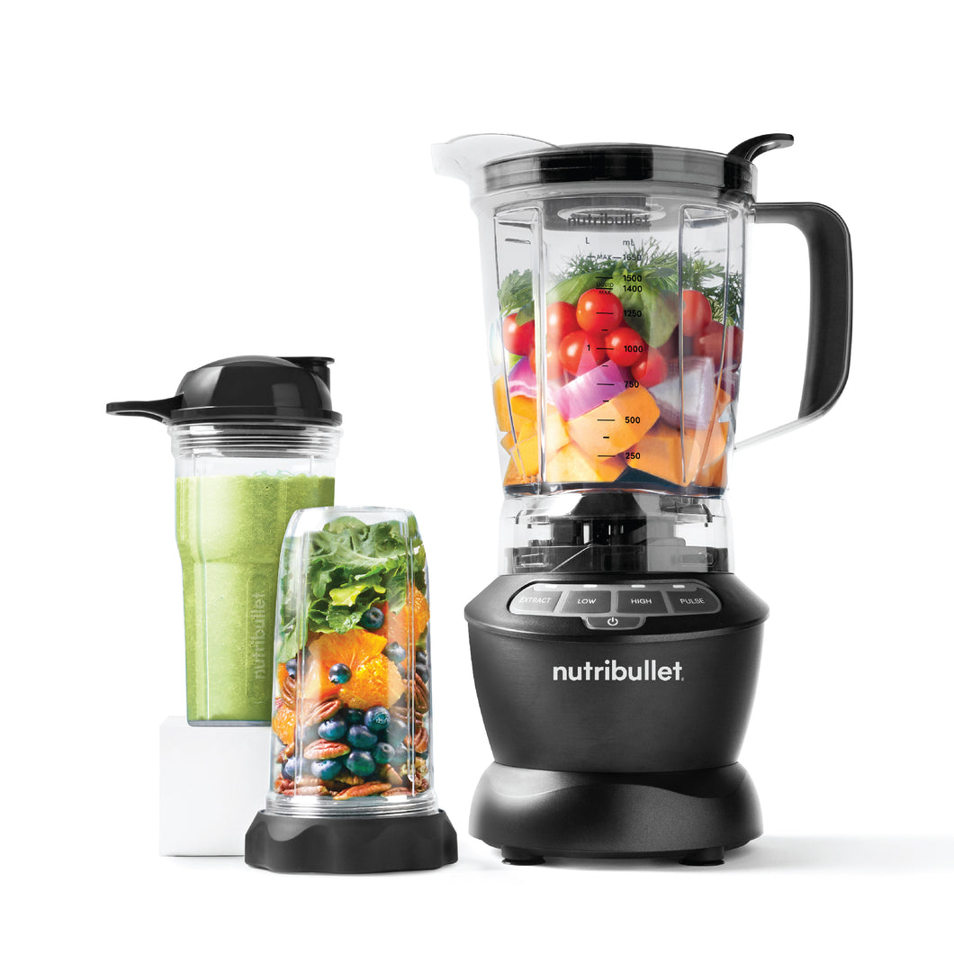 Nutribullet Full Size Blender + Combo Multi-Function High Speed Blender, Mixer System with Nutrient Extractor, Smoothie Maker, Dark Grey - 7 Piece Accessories, 1000 Watts