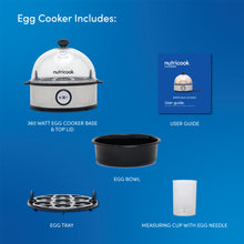 Load image into Gallery viewer, Nutricook Rapid Egg Cooker: 7 Egg Capacity Electric Egg Cooker for Boiled Eggs, Poached Eggs, Scrambled Eggs, or Omelettes with Auto Shut Off Feature, Silver
