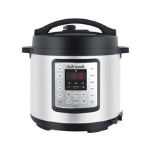 Load image into Gallery viewer, Nutricook Smart Pot Eko, 9 in 1 Electric Pressure Cooker,Aluminum Non-Stick, 14 Smart Programs, Brushed Stainless Steel/Black - 6 Liters, 1000 Watts
