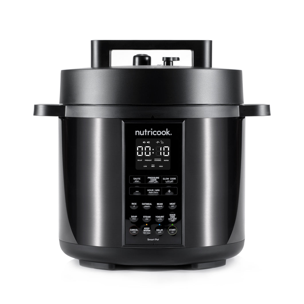Nutricook Smart Pot 2, 9 in 1 Electric Pressure Cooker, Slow Cooker, Rice Cooker, Steamer, Sauté Pot, Yogurt Maker & more, 12 Smart Programs with new Smart Lid - 6 Liters