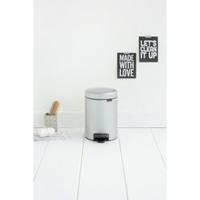 Load image into Gallery viewer, Brabantia New Icon Pedal Bin, 3 Liters - Metallic Grey
