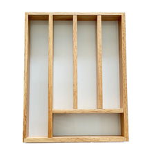 Load image into Gallery viewer, Topps Wooden Kitchen Drawer Organizer, Cutlery Tray - 26 x 33 x 5cm, Beige
