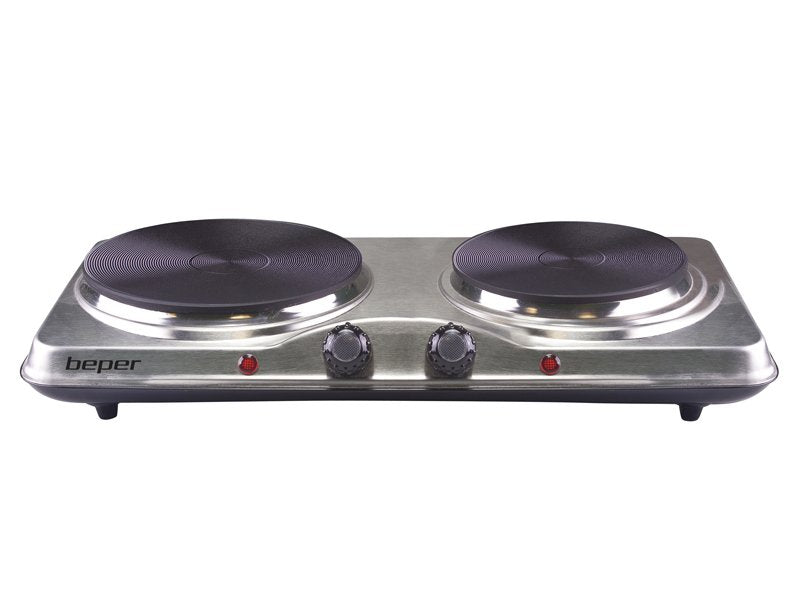 Beper Electric Cookers with 2 Cast Iron Plates, 1500W + 1000W