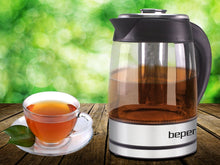 Load image into Gallery viewer, Beper Electric Kettle with Glass Jug &amp; Filter for Herbal Drinks, 1.8L - 2200W
