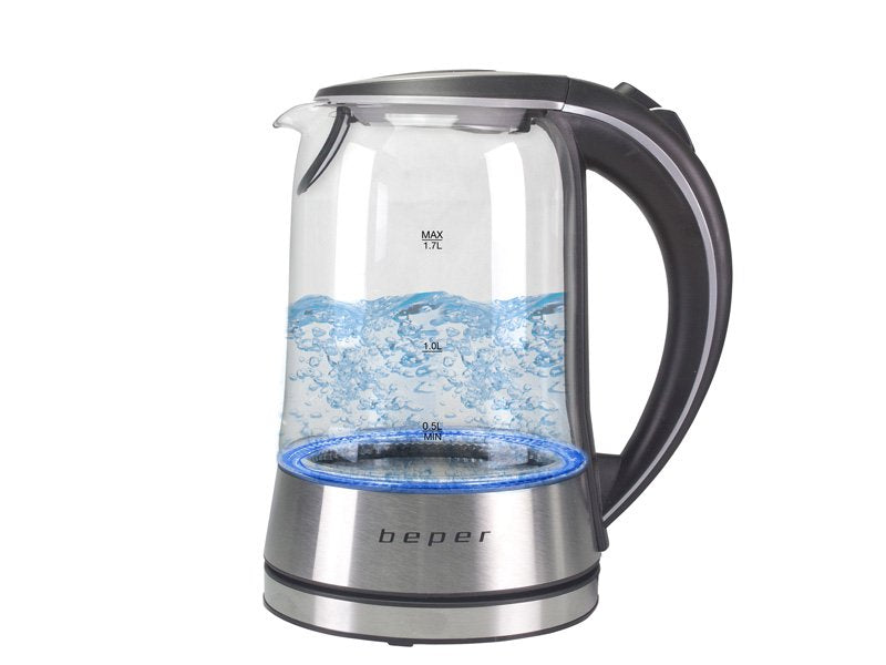 Beper Electric Kettle with Glass Jug, 1.7L - 2200W