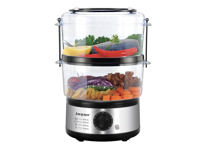 Beper Cooking Steamer with 2 Baskets, 5L