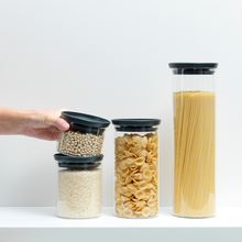Load image into Gallery viewer, Brabantia Stackable Glass Jar - 0.3L - Dark Grey
