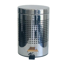 Load image into Gallery viewer, Tiger Inox Stainless Steel Pedal Bin with Wood, 3 Liters , Available in 2 Colors
