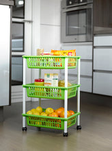 Load image into Gallery viewer, Plastic Forte Vegetable Trolley with 4 Baskets, White
