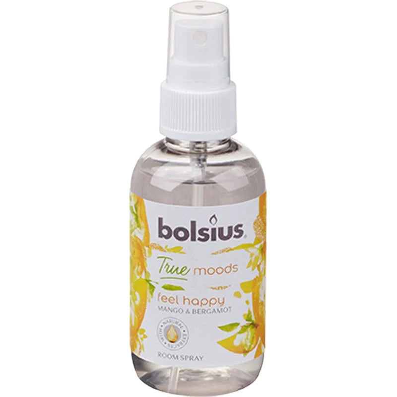 Bolsius True Moods Feel Happy Room Spray, Mango & Bergamot - 75ml