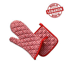 Load image into Gallery viewer, Gab Home Set of Pot Holder and Oven Mitt with Design - 2 Pieces
