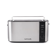 Load image into Gallery viewer, Nutricook Digital 4-Slice Toaster with LED Display, Stainless Steel Toaster with 2 Long &amp; Extra Wide Slots, 6 Toasting Levels, Defrost, Reheat, Cancel, Removable Crumb Tray - 800W
