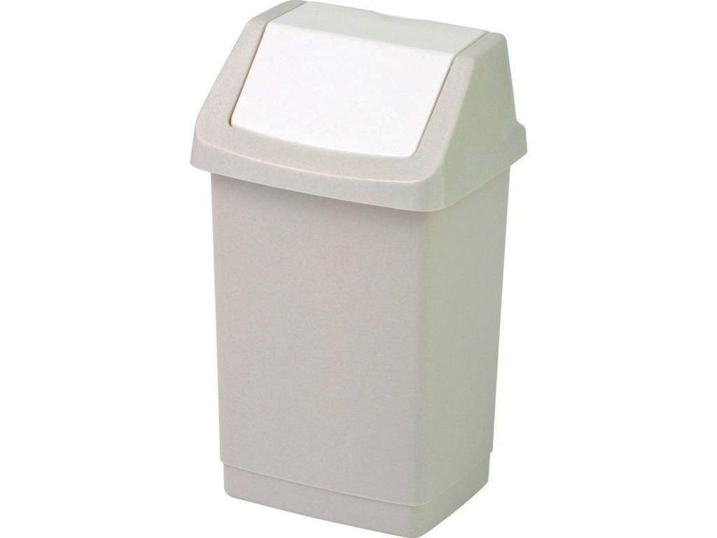 Curver Waste Bin with Swinging Lid, 9 Liters – Beige