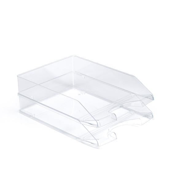 Plastic Forte Transparent Stackable Document Tray, 1 Tray